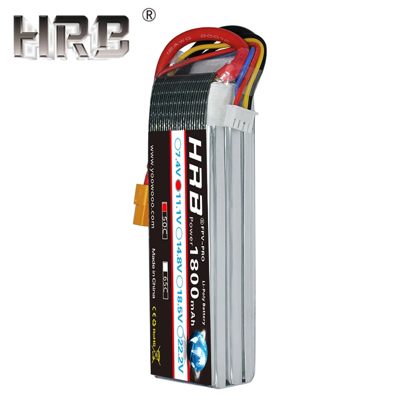HRB батарея 1800mAh 2S 3S Lipo 7,4 V 11,1 V XT60 T Deans 50C 14,8 V 18,5 V 22,2 V 4S 5S 6S 1S RC запчасти для Mjx Bugs самолет лодка автомобиль