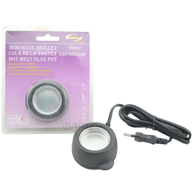 Black 220v EU plug Профессиональный 30 Вт мини горячий горшок плавления Кератиновый клей клеевые бусины плита постоянная высокая температура для fusion Наращивание волос Инструменты для ремонта - Цвет: Black 220v EU plug