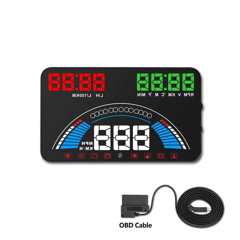 GPS 5 8 &quotАвтомобильный Стайлинг S7 HUD Спидометр OBD2 автомобильный дисплей на лобовом