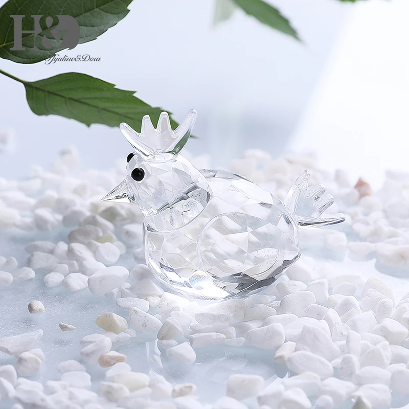 H &amp D 2 3 ''прозрачный Кристальный петух Статуэтка коллекция пресс-папье стол