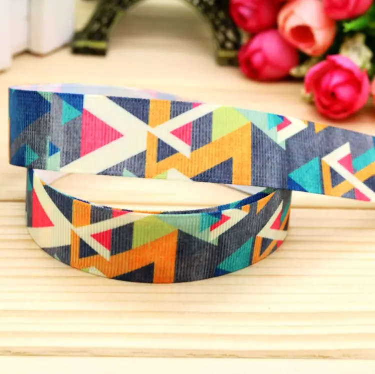 

7/8'' Free shipping angle printed grosgrain ribbon hair bow headwear party decoration wholesale OEM 22mm H5202