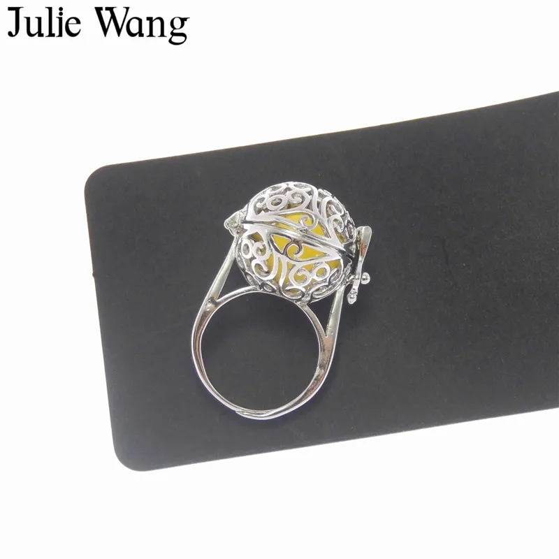 Julie Wang 1 шт. 17 мм медные полые узоры диффузор эфирного масла кольцо Модные женские