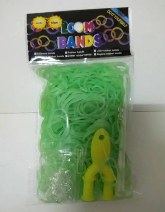 Fruit green 600pcs Белок полупроницаемый желе цвет резиновые ленты эластичные Радуга плетение ткацкий станок полосы детский игрушечный браслет - Цвет: Fruit green 600pcs