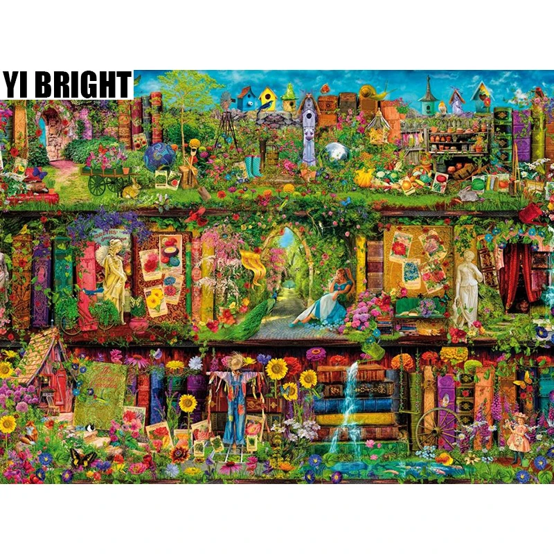 

5D DIY diamond embroidery Garden Shelf landscape diamond painting Cross Stitch full square Rhinestone mosaic decoration