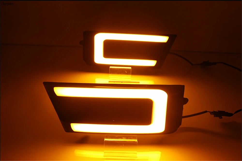 CSCSNL 1 пара 12V ABS светодиодный DRL Габаритные огни с проигрывания желтый сигнальные