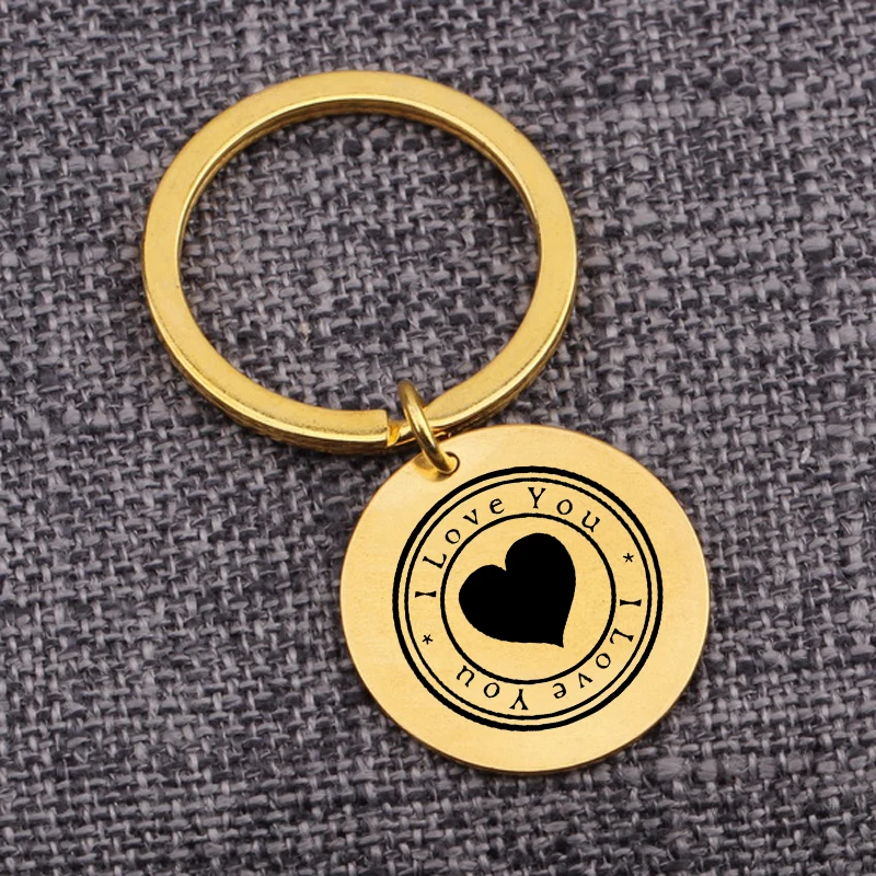 Парные подарки подвеска на День святого Валентина круглый брелок с сердцем и