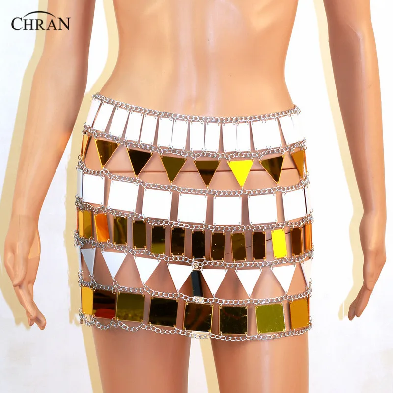 

Chran WHP Perspex Rave Top Sonus Festival Chain Bra Harness Necklace Body Belly Belt Skirt EDC Outfit Wear Bikini EDM Jewelry