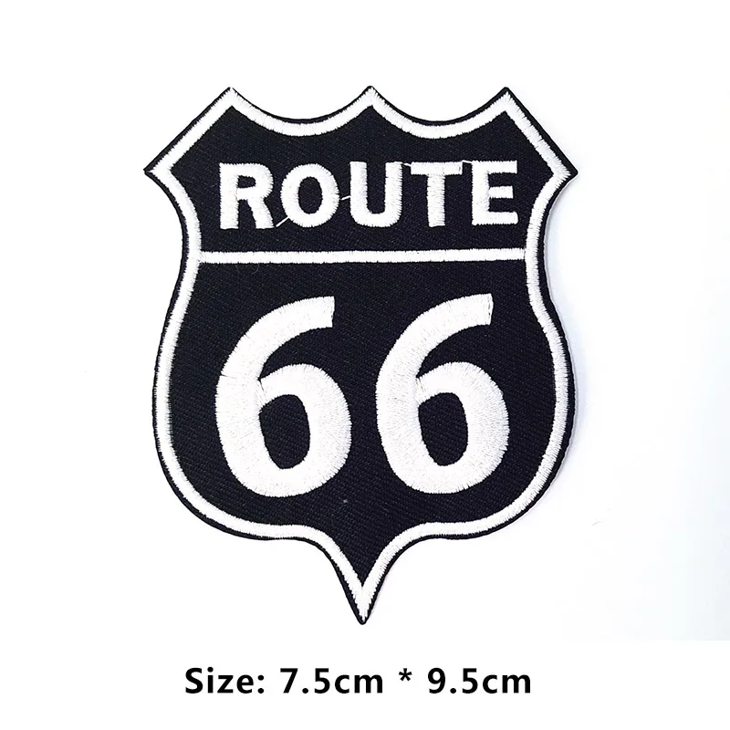 2 Route 66 вышитые железные патчи для одежды DIY Americana США Одежда патч значки-Наклейки Аппликации для одежды - Цвет: 2