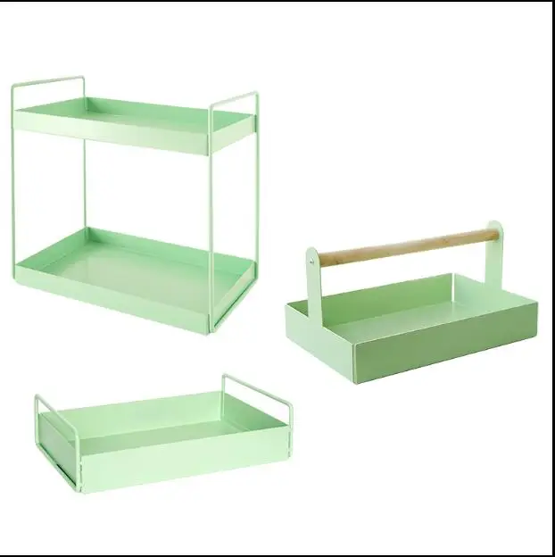 

fashion 1/2 layers green metal storage tray trays decorative serving platter for wedding decoration TYTP016