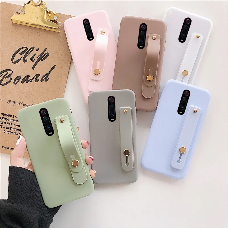 Wrist Strap Hand Band silicone case for xiaomi redmi note 7 6 pro 5 7 7A 6a K20 pro mi 9 8 a2 lite se a1 5x 9t stand back cover