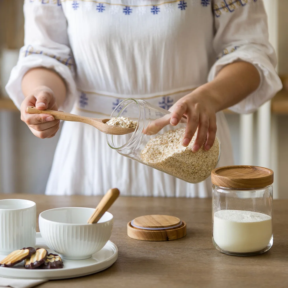 Стеклянная банка для специй в японском стиле Zakka кухонные банки печенья
