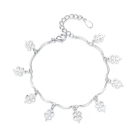 hot sale new fashion lucky flower design 925 sterling silver ladiesbracelets wholesale jewelry birthday gift drop shipping