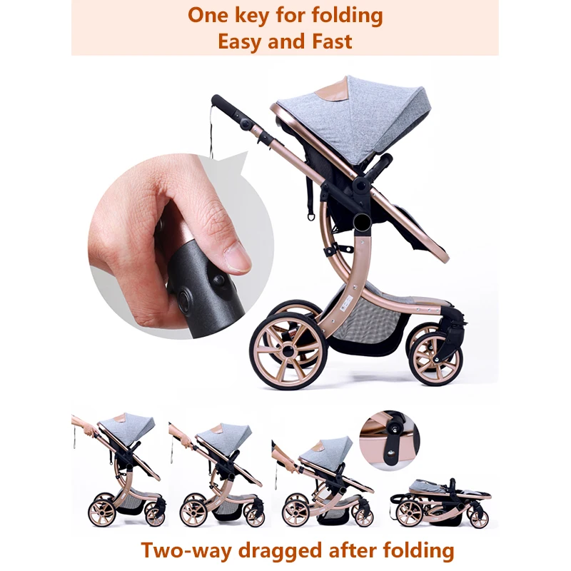 Быстрая доставка! 2 в 1 Прочная подвеска модная дизайнерская детская коляска для