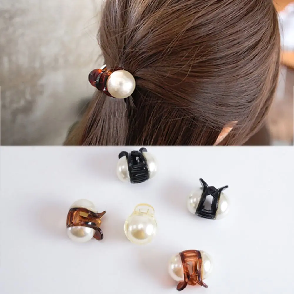 

Girls Pearl Mini 1PC Hair Claw Barrettes Women Hair Crab Hair Claws Make UP Washing Tool Hair Accessories