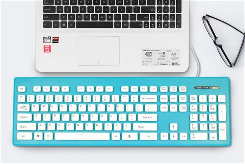 KuWFi 104 клавиши 1 5 м USB Проводная клавиатура ультра тонкая Офисная Клавиатура