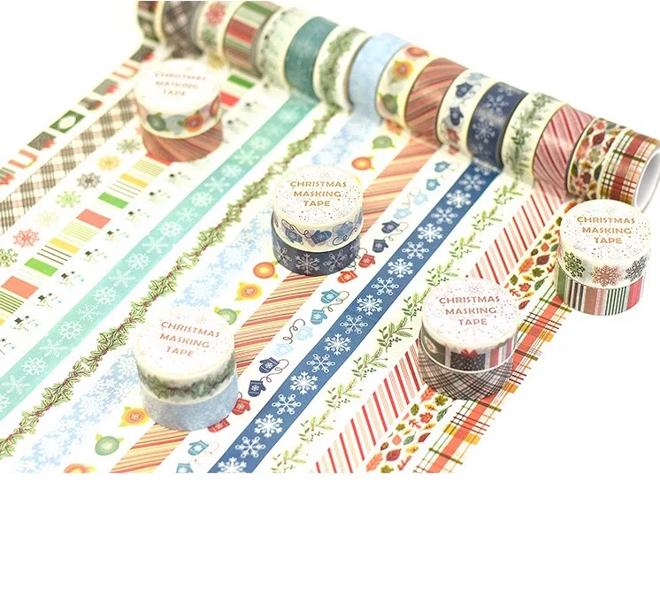 

Christmas series masking paper tapes DIY photo album hand notebook decorative stickers tapes 15mm*5M