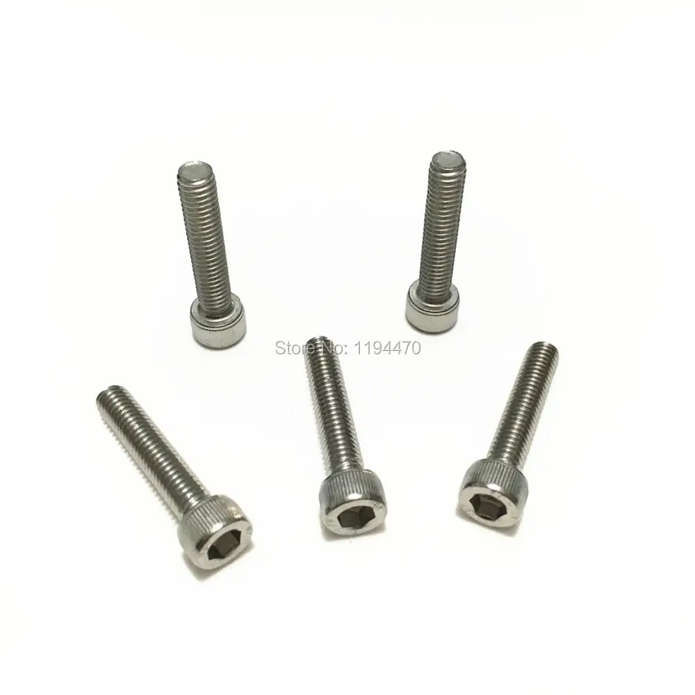 

100 шт. M3x35mm M3 * 35 DIN912 Метрическая резьба 304 нержавеющая сталь Шестигранная головка колпачок винт Шестигранная розетка болт