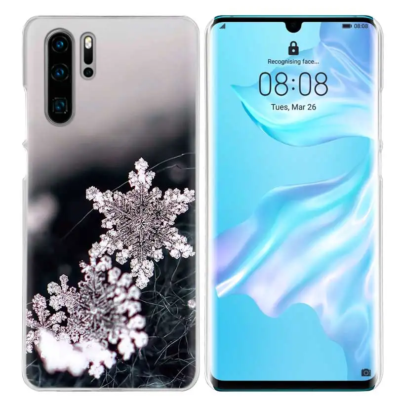 Чехол с рождественской снежинкой для huawei P20 P30 P Smart Nova 4 3i P10 P9 P8 mate 10 20 lite Pro Mini жесткий чехол для телефона из ПК