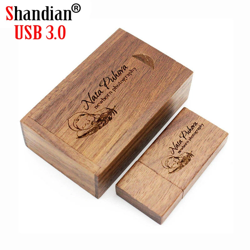 SHANDIAN USB 3,0 логотип клиента деревянный блок USB флэш-накопитель красного дерева Флешка 4 ГБ 8 ГБ 16 ГБ 32 ГБ 64 Гб карта памяти u-диск подарок
