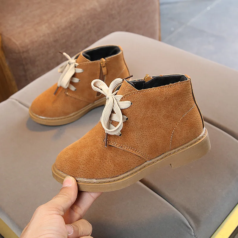 2018 New Children Shoes PU Leather Waterproof Martin boots Kids leather shoes Girls Boys Rubber Boots Fashion Sneakers | Детская одежда