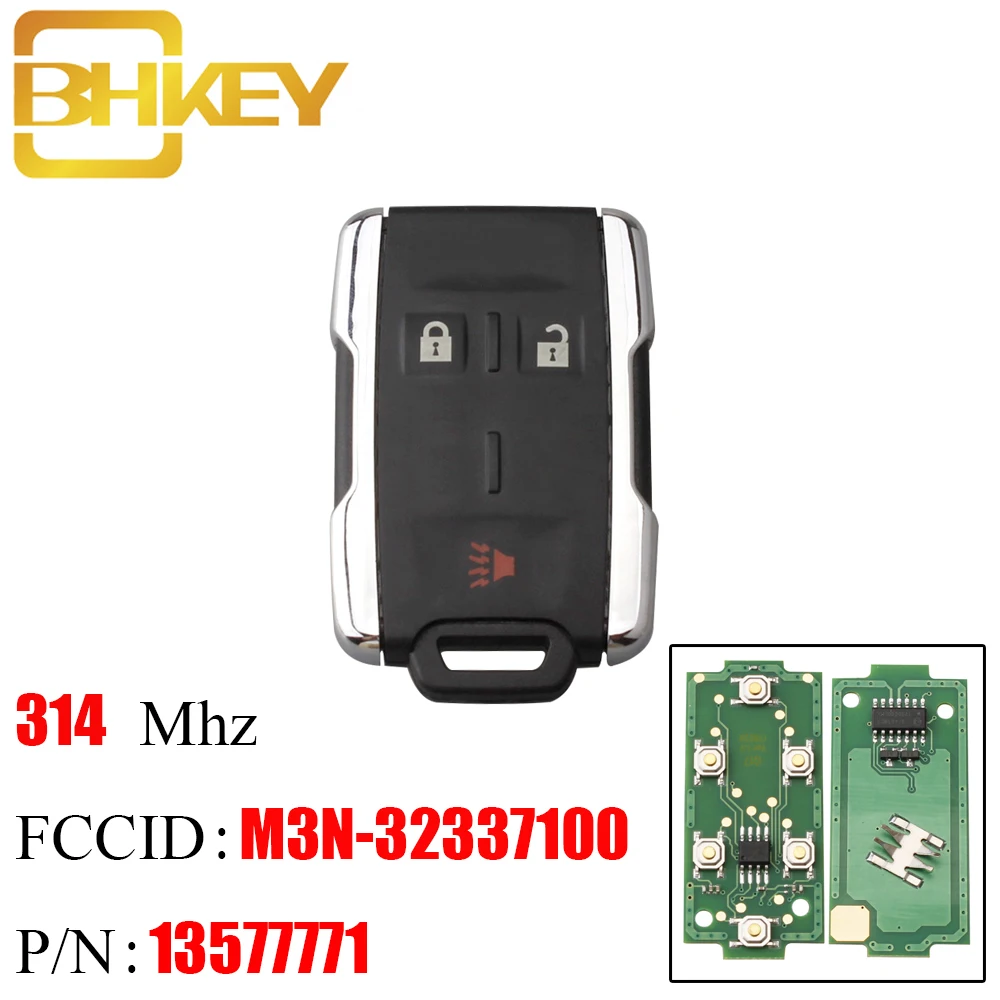 

BHKEY 3Buttons Remote key 314Mhz For Chevrolet Silverado 1500 2500 HD 3500 HD Tahoe Sierra For Chevrolet M3N-32337100 13577771