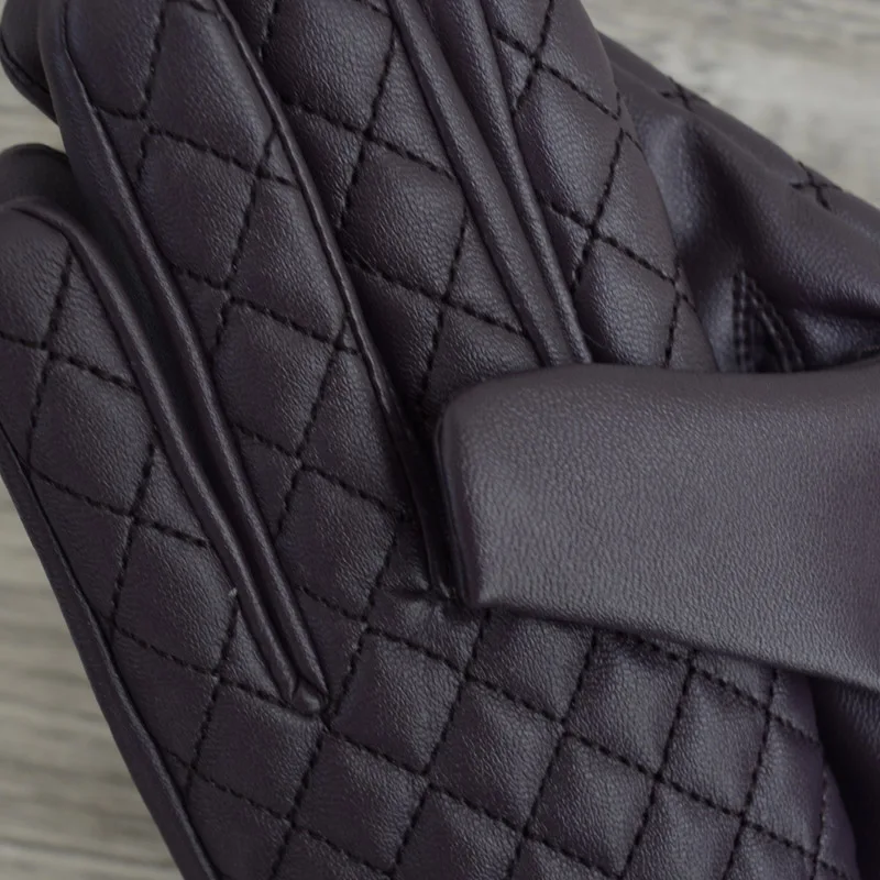 Женские кожаные перчатки 2019 термальные мягкие внутри зимние женские меховые