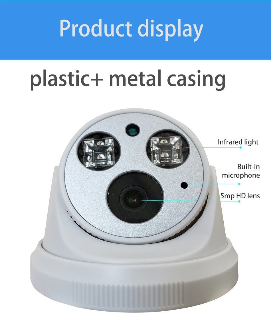 Встроенная аудио H.265 IP камера 1080P 3mp 5mp 2,8 мм 3,6 мм ONVIF 48 в poe сетевая ipcam Внутренняя купольная камера l XMEye CCTV