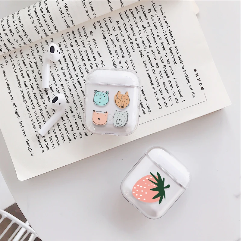 Чехол для Airpods милый чехол наушников AirPods 1 2 Мультяшные Беспроводные аксессуары
