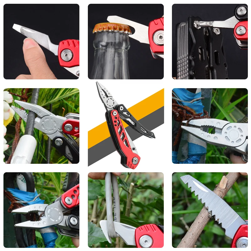 Multitool Outdoor Knife Tool with Pocket Multipurpose Stainless Steel Pliers Saw Survival Folding for EDC Camping | Инструменты