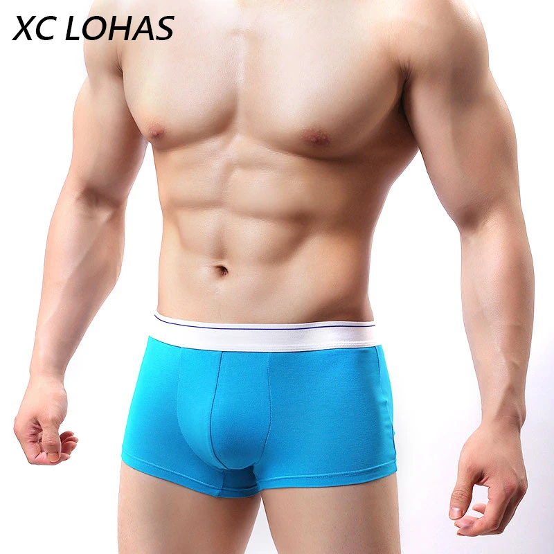 Сексуальное хлопковое Мужское нижнее белье боксеры дышащие Брендовые мужские