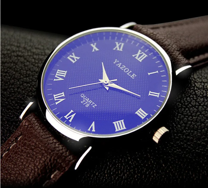 Мужские часы YAZOLE Роскошные наручные с синим стеклом модные erkek kol saati relogio masculino reloj