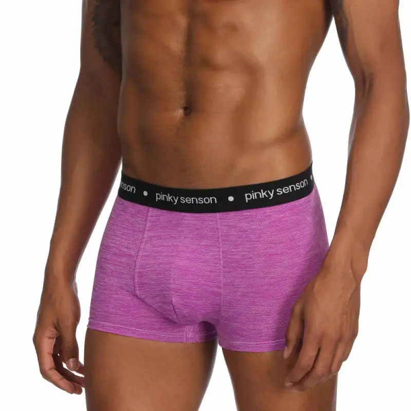 

Mens Underwear Solid Color Boxer Shorts Trunks Breathable Males Boxershorts Bottoms Homme U Bulge Pouch Cueca Underpants 2019