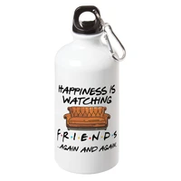 happiness is watching tv shows friends sport water bottle with carabiner for tour cycling creative party gift bottles 17oz