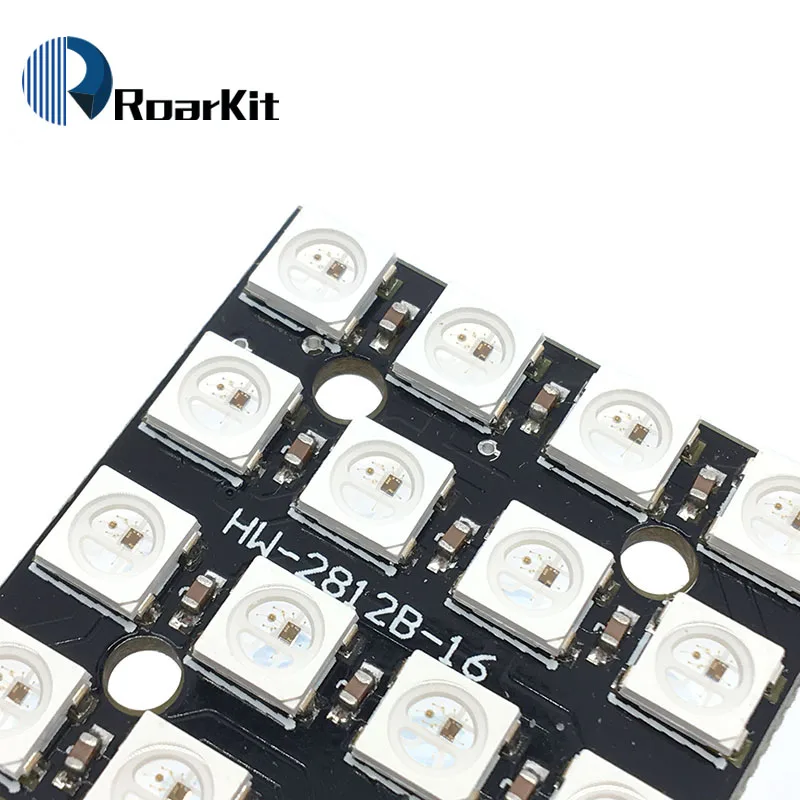 WS2812B 4*4 16 битная полноцветсветодиодный 5050 RGB Светодиодная панель WS2812 для Arduino
