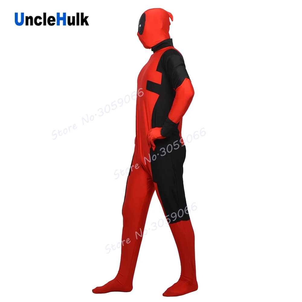 Костюм Zentai из упрощенного спандекса Дэдпула (с резиновыми линзами) | UncleHulk