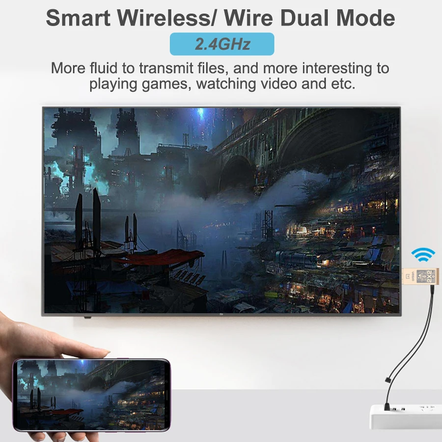 4 в 1 беспроводной HDMI адаптер двойная система Двойной режим телефон к HD tv дисплей