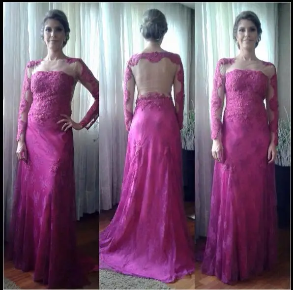 

Robe de soiree Fabulous Long Evening Dress Illusion Neck Long Sleeves Floor Length Mermaid Lace Prom Dresses 2017