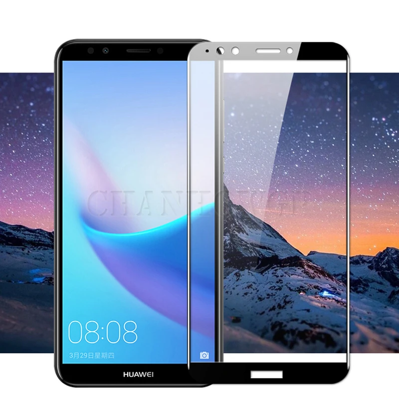 С уровнем твердости 9 H клей полное покрытие закаленное Стекло для huawei Y6 Prime 2018