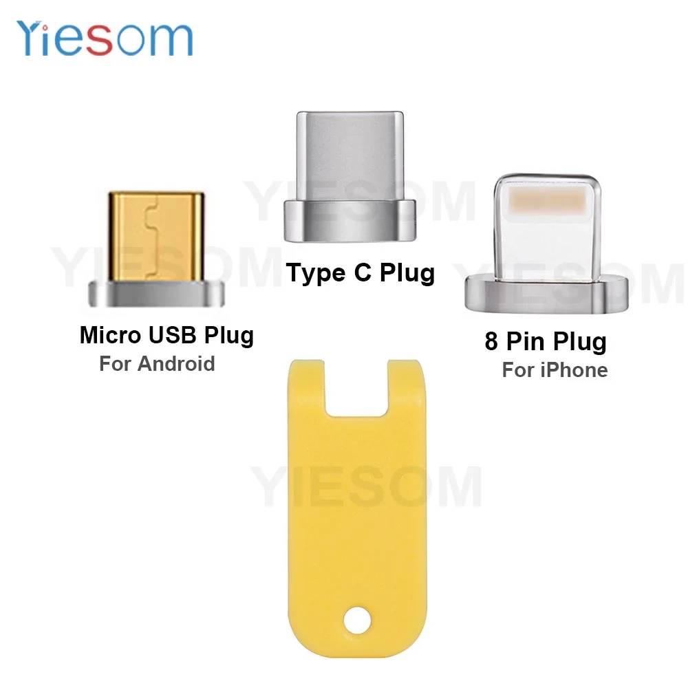 Магнитный штекер типа C / Micro USB/Lightng 8 контактный зарядный кабель переходник для