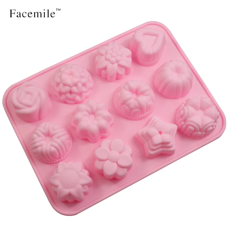 Facemile 12 отверстие цветы силиконовая форма для торта 3D разная цветка Форма