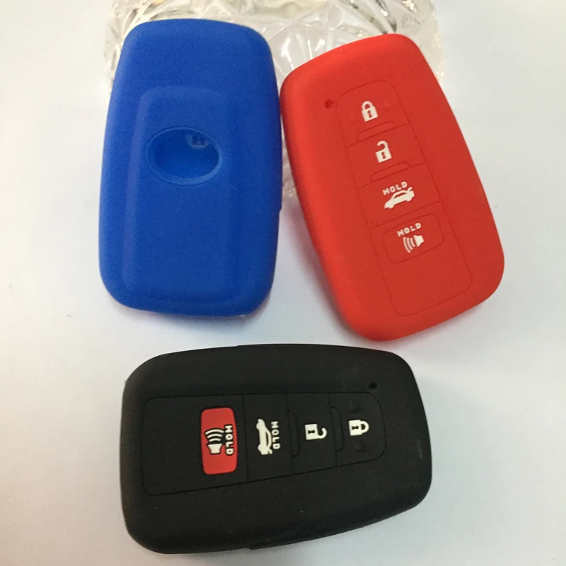 Silicone Rubber car key cover case skin for Toyota Camry 2017 2018 CHR Prius Corolla RAV4 Remote protect 4 buttons | Автомобили и