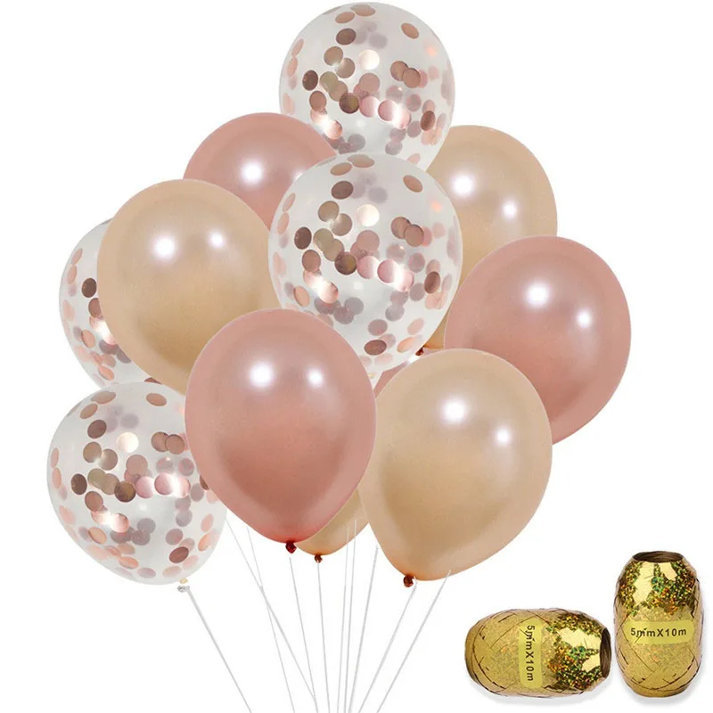 

10pcs Rose Gold Latex Balloon Champagne Gold Confetti Balloons Baby Shower Favors for Wedding Decoration Birthday Party Supplies