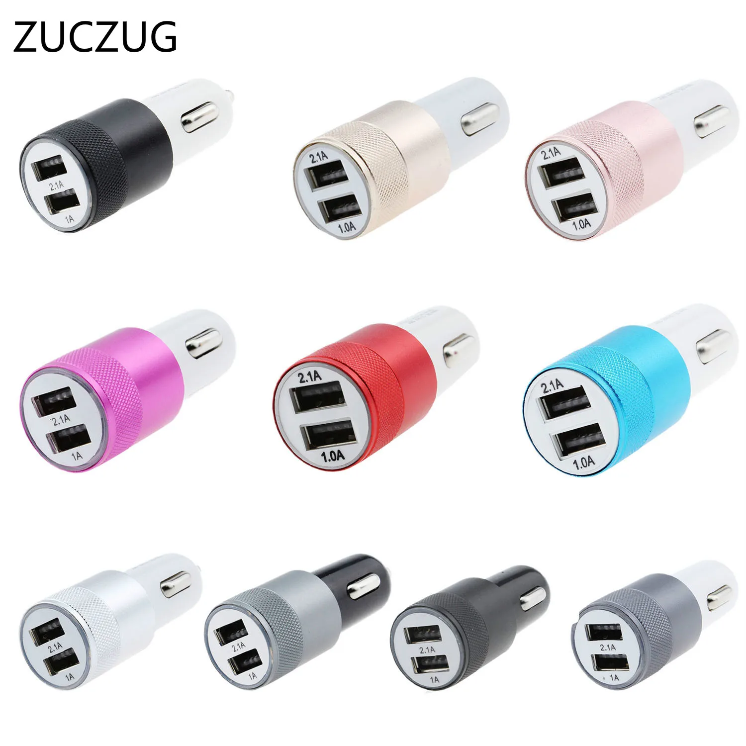 Автомобильное зарядное устройство ZUCZUG с 2 USB выходами 5 В 1 А макс. (реальная)
