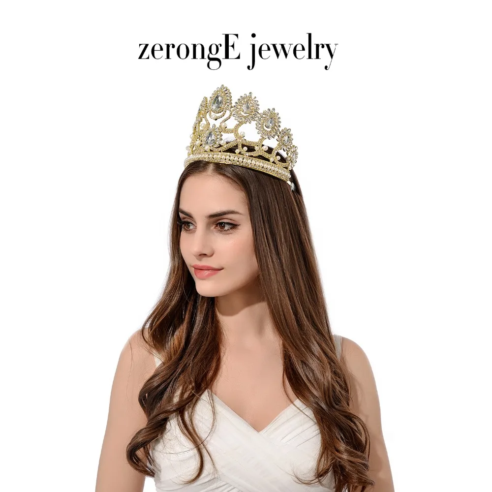 ZerongE jewelry4.7 &quotКоролевская королевская сверкающая Романтика Стразы тиары и короны