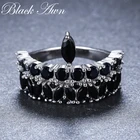 Женское Обручальное кольцо с черной шпинелью, украшение из серебра 2019 пробы, G060, 925 пробы