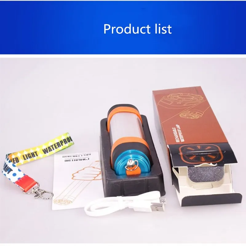 Портативная USB вспышка с аккумулятором водонепроницаемый светодиодный фонарь