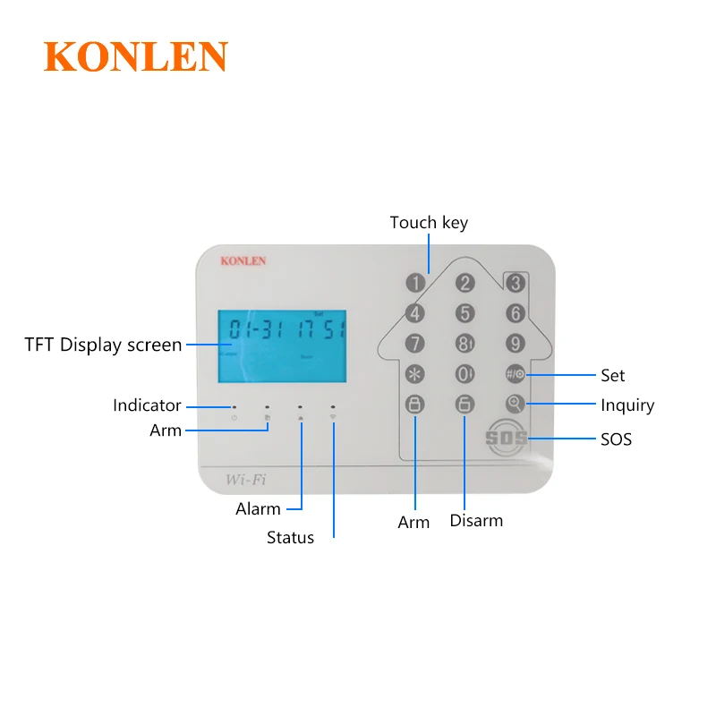 KONLEN GSM Wifi сигнализация Охранная Домашняя Сигнализация PSTN проводка Беспроводная