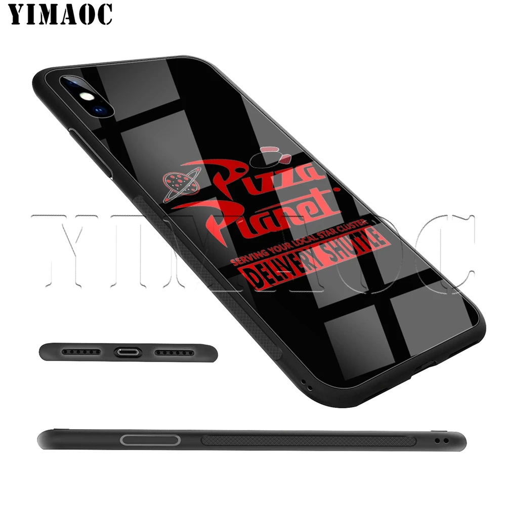 Чехол YIMAOC Toy Story piza Planet из закаленного стекла для iPhone 11 Pro XS MAX XR X 8 7 6 6S Plus