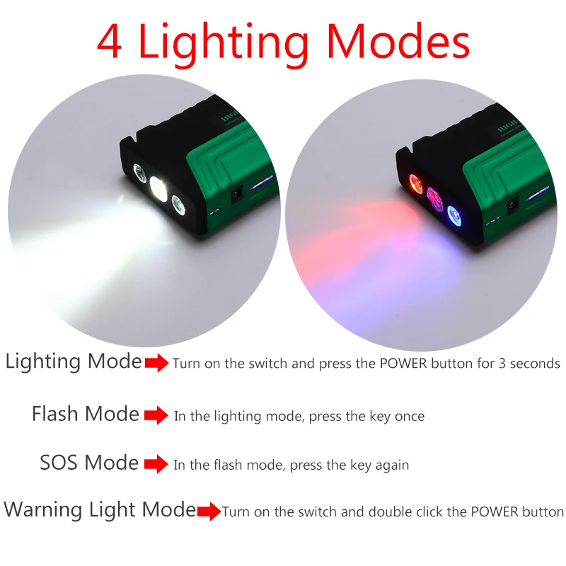 Два порта USB 68800mAh 12V 600A Многофункциональный портативный пусковое устройство USB power Bank автомобильный аккумулятор зарядное устройство пусковое устройство