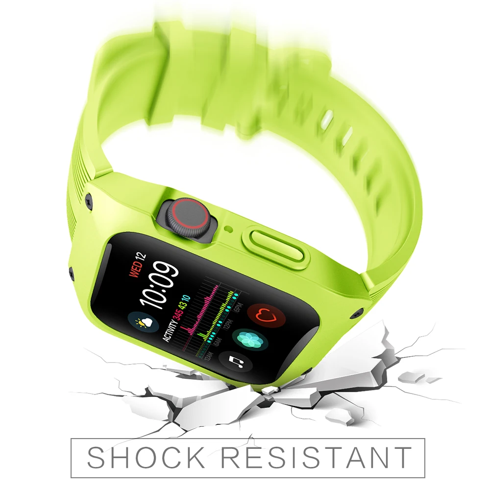 Спортивный силиконовый чехол для Apple Watch 5 водонепроницаемый дышащий ремешок